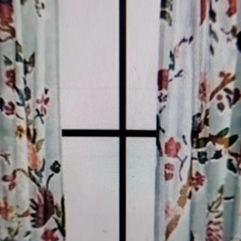 Anthropologie Floral Cotton Light Filtering Rod Pocket Curtain Panel 50x63 Pair